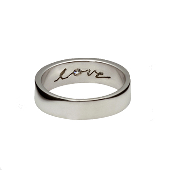 Classic Love [7] Wedding Ring | 18k White Gold - Click Image to Close